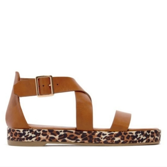 𝙇𝙖𝙨𝙩 5.5, 6, 6.5, 7, 7.5 🖤Leopard Tan Strappy Flatform - Picture 8 of 8